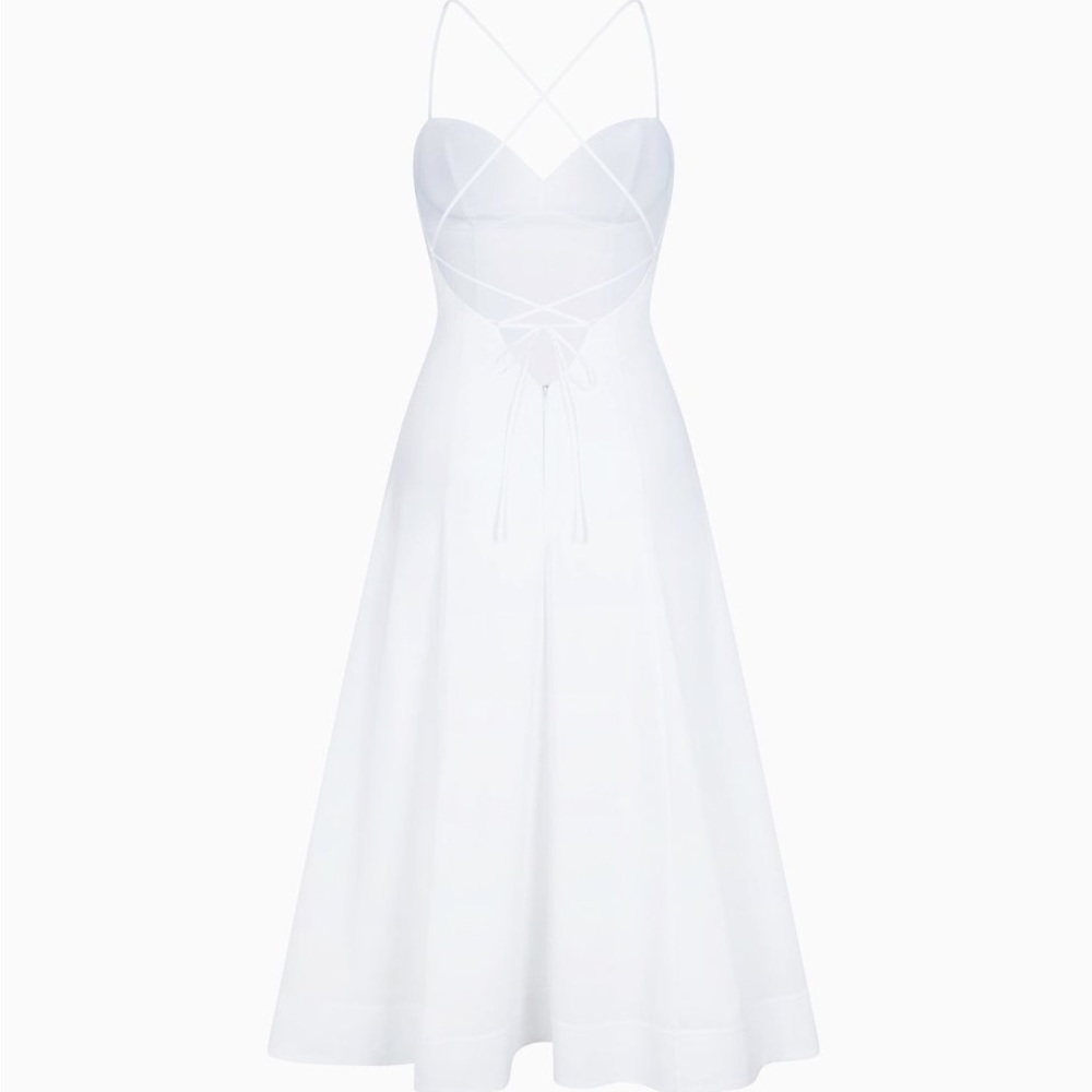 KHY NWT POPLIN LOW BACK MIDI DRESS - Picture 6 of 16